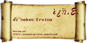 Énekes Ervina névjegykártya